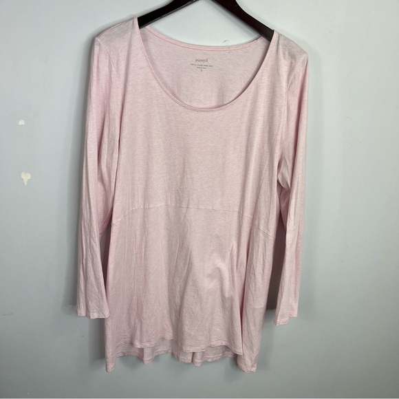 J. Jill Tops - J. Jill Size XL Pink Seamed Swing Tunic Long Sleeve T-Shirt Top AG8